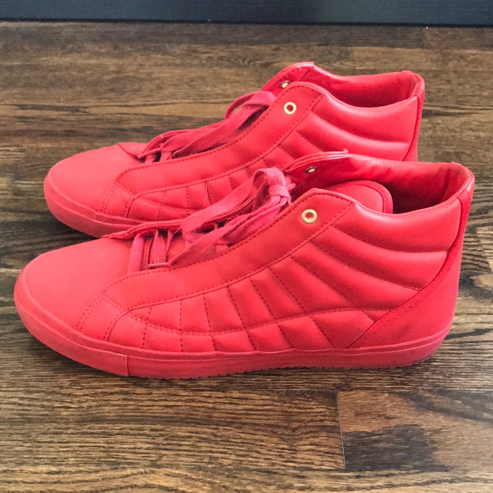 ZARA mens red high top sneakers
